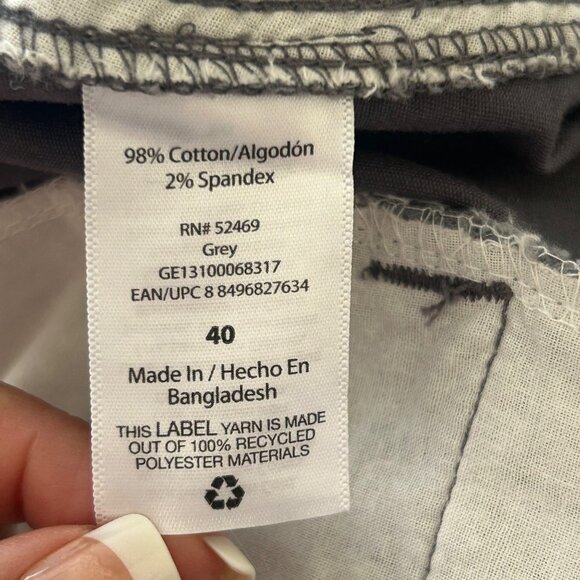 NWT George Mens Stretch At-The-Knee Flat Front Chino Shorts Grey Size 40 - Picture 4 of 6